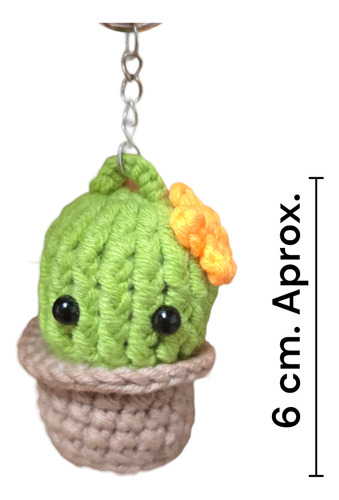 Llavero Cactus Tejido A Crochet