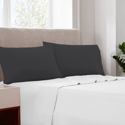 Set 2 Fundas Almohada 1800 Egipician Soft Estandar Colidream Gris Liso