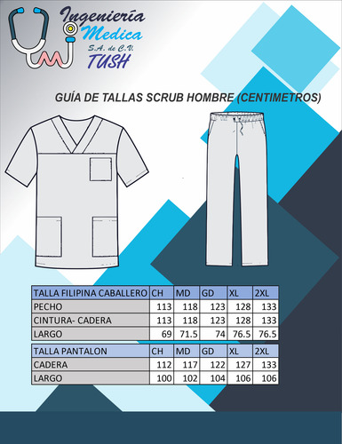 Uniforme Clinico Hombre Strech Repelente A Liquidos Verde Im Verde Imss Lisa Md
