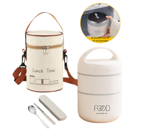Caja Fiambrera 5 Pz Kit, Contenedor Comida + Cubiertost