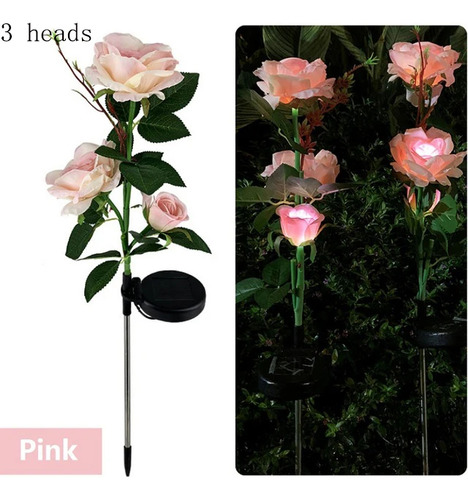 Nueva Lámpara Led Con Luz Solar, Orquídea, Rosa, Césped, Par