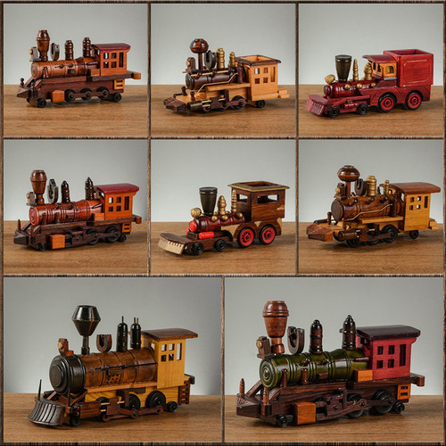 Elegante Modelo De Tren De Madera Para Decoración De C