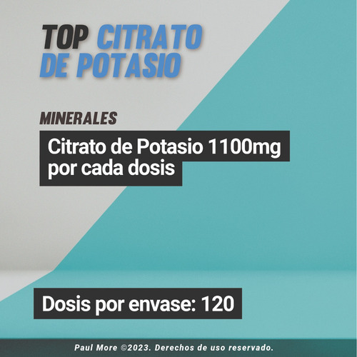 Imagen 2 de 6 de Citrato De Potasio 240 Cápsulas 1100mg. Despacho Gratis