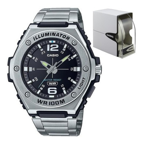 Reloj Casio Mwa 100hd Acero Inoxidable Led Sumergible 100m