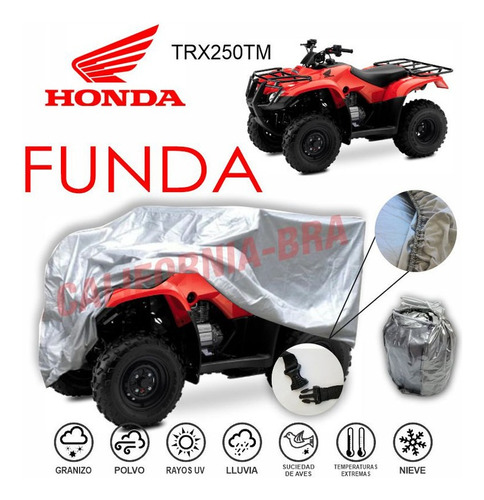 Funda Imper Felpa Broche Ojillos Cuatrimoto Honda Trx250 Tm