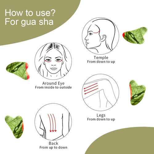Herramienta Facial Tigerstar Nature Jade Rose Quartz Gua Sha