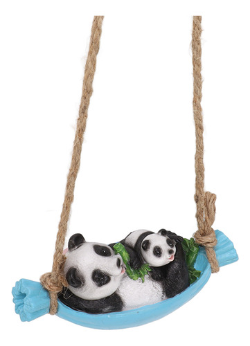 Estatua De Swing Panda, Madre Y Bebé Acostados Sobre La Resi