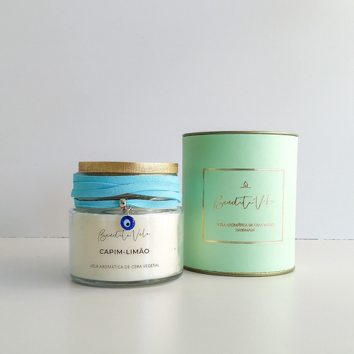 Imagem 2 de 4 de Vela Aromática Aromatizad Perfumada Cera Vegetal Capim-limão