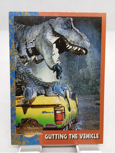 Tarjeta Topps Jurassic Park # 39 Gutting The Vehicle 1993