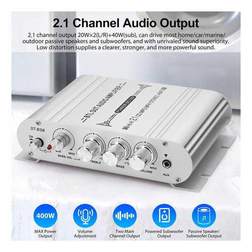 Altavoz Amplificador Estéreo Para Coche Hifi Power