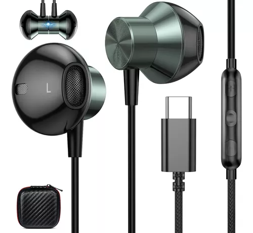 Auriculares USB C para Samsung S22 Ultra, estéreo de alta fidelidad USB  tipo C, auriculares magnéticos con cable con micrófono y aislamiento de  ruido