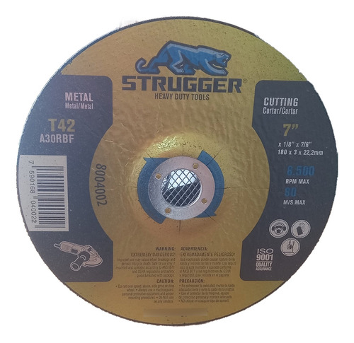 Disco Corte P/ Acero Al Carbon 7¨x1/8¨x7/8¨ T42 Strugger