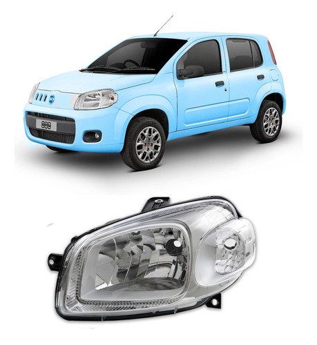 Semioptica Cromada Izquierda Fiat Uno Evo Base 2010 - 2014