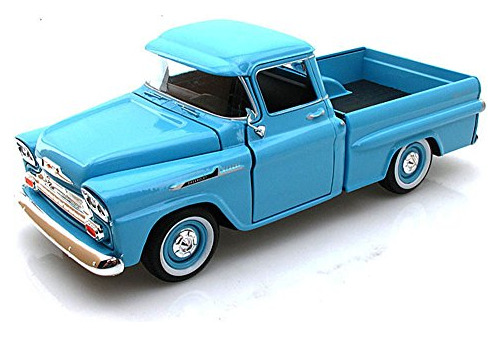 1958 Chevy Apache Fleetside Pick-up, Azul Claro - Motormax *