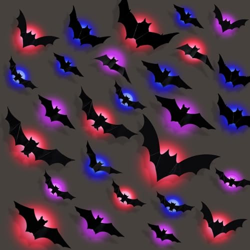 Halloween Decorations Led Bats Light Wall Decor 10 Styl...