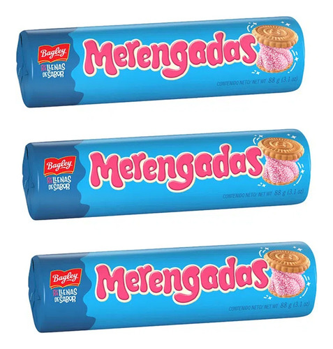 Merengadas Galletas 88gr Pack X 3un Cioccolato Tienda Dulce