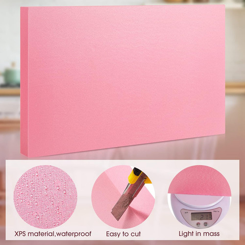4 Pcs Pink Insulation Foam, Thick Insulating Xps Foam Board