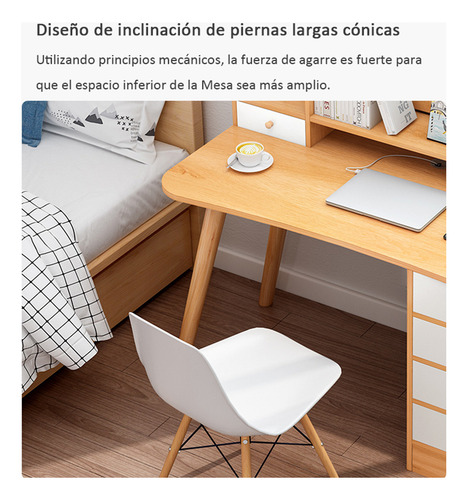 Escritorio Minimalista De Librero Para Oficina Con 3 Cajones