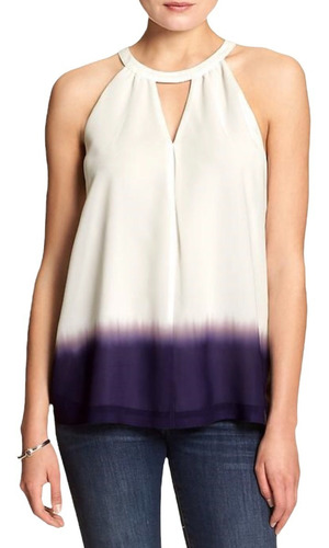 Blusa Banana Republic Talla Small Color Ivory Con Morado