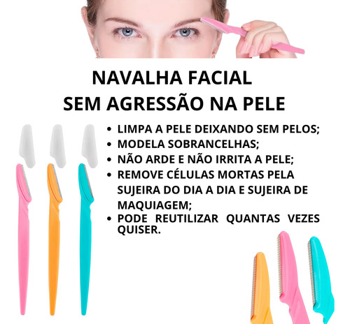 Kit 6un Lâmina P Rosto/sobrancelha Depilação Dermaplaning