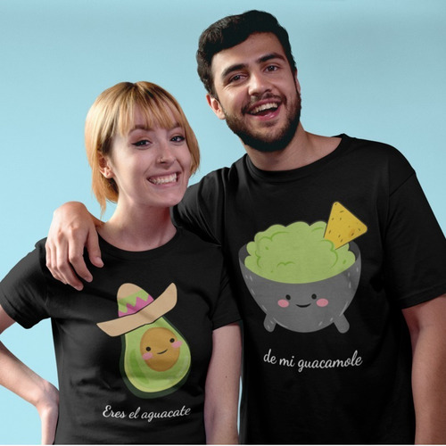 Imagen 2 de 5 de Dúo De Playeras De Pareja- Novios-tu Eres-aguacate-guacamole
