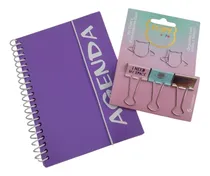 Comprar Kit Fofo Papelaria Mágica Escolar Escritório Agenda E Clips