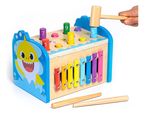 ~? Pidoko Kids Baby Shark Toys - Montessori Hammering & Poun