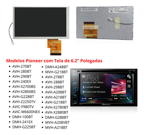 Tela Lcd Display Dvd Pioneer 2din Original Avh-a218bt 218