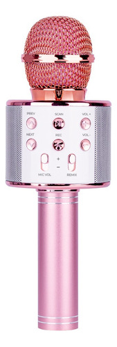 Micrófono Inalámbrico De Karaoke Con Bocina Bluetooth Rosa Color Rosa dorado