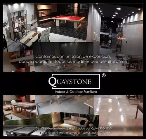 Mesa Exterior Moderna -- Diseño Marmol Silestone -opc Bancos Blanco