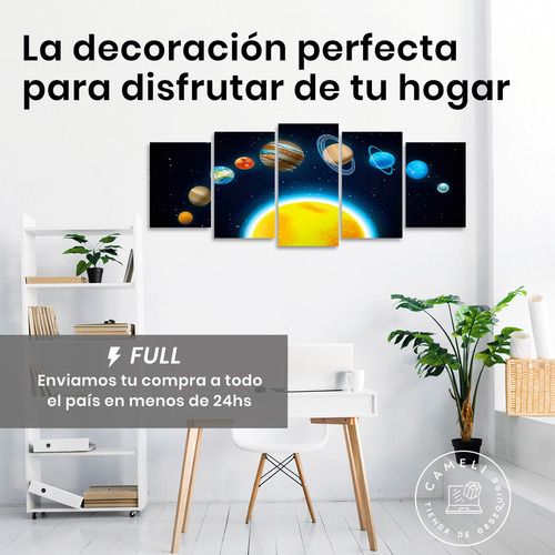 Cuadro Sistema Solar Planetas Galaxia Astrologia Universo Full Color Negro
