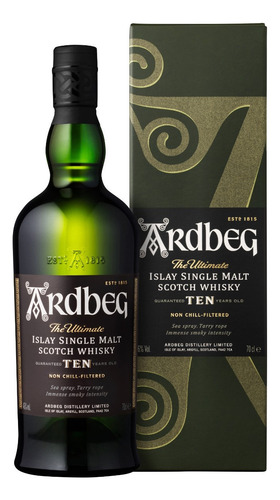 Whisky Ardbeg 10 Años Ten X700ml Con Estuche :-^