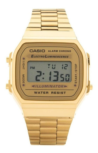 Imagen 3 de 3 de Reloj Casio A168wg-9wdf Hombre Vintage 100% Original Color de la correa Dorado Color del bisel Dorado Color del fondo Dorado