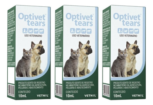 Combo 3 Unidades Optivet Tears Colirio - 10 Ml