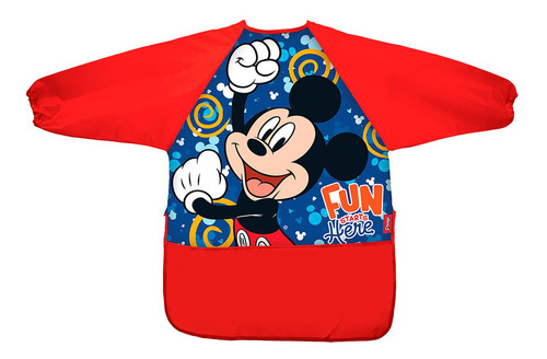 Delantal Con Manga Mickey Rojo Para Niño Croydon