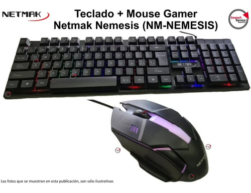 Teclado+mouse Gamer Netmak Nemesis (nm-nemesis) Retroilumina