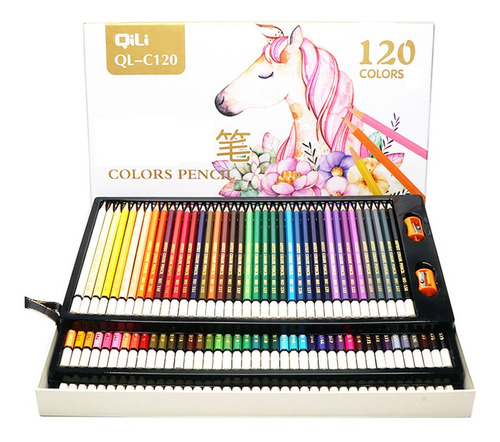 120 Lápis Coloridos Set Óleo Tinta Colorido Arco-íris Caneta