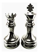 Comprar Set Ajedrez Aluminio 1 Metro Estatua 100cm Rey Reina Cromado