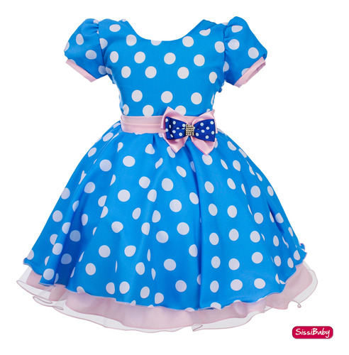 Vestido Infantil Tema Galinha Azul Rosa Bolinhas Bebê Festa