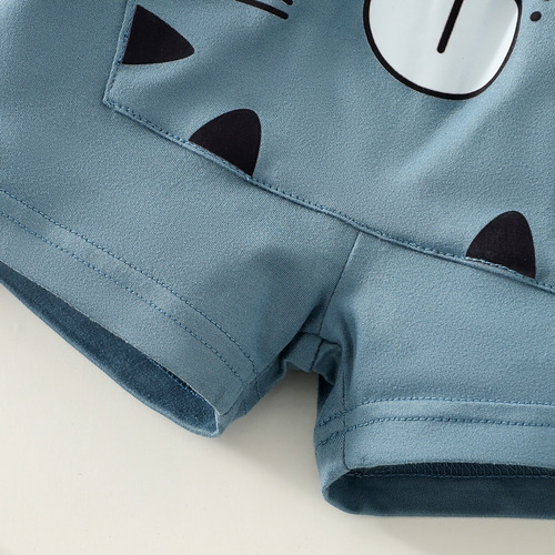 Conjunto De Verano Para Bebé Con Estampado De Dinosaurios Azul Acero 3-6 M
