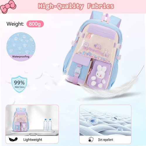 Mochila De Conejo De 3 Piezas Para Niñas, Mochila Para Niñas