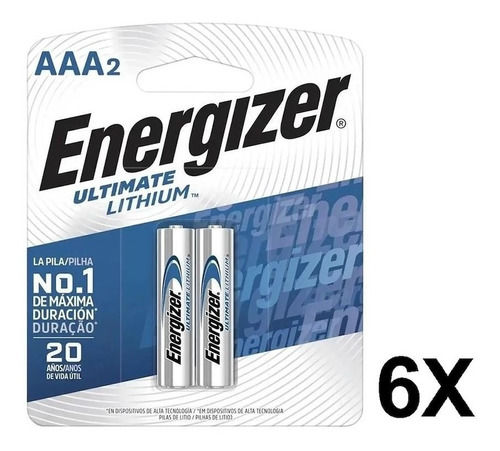Caja X 12 Pila Litio Aaa Energizer Ultimate Bateria