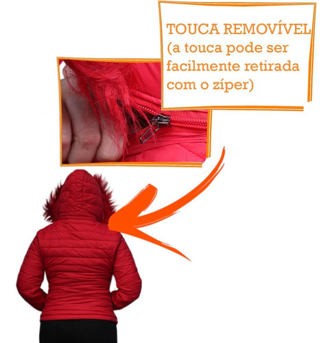 Imagem 7 de 10 de Jaqueta Isa Bobojaco Frio Inverno Feminina Forrada Pelinho