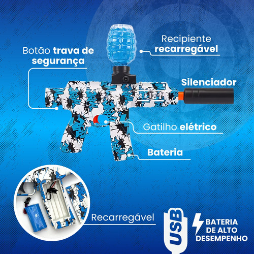 Arminha De Gel Brinquedo Orbeez Automática Pistola Elétrica