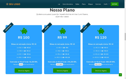 Sistema Investimentos Matriz Multinível