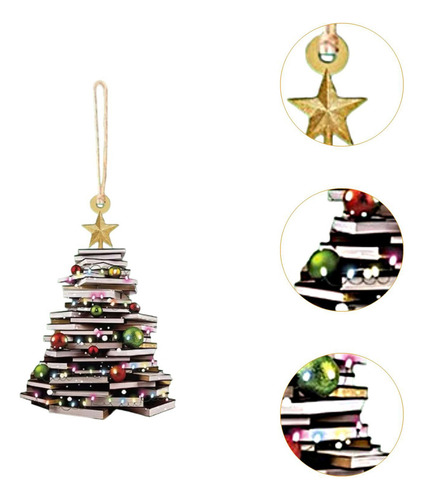 . 3 Enfeites De Natal Em Formato De Livro, Presentes Para Um