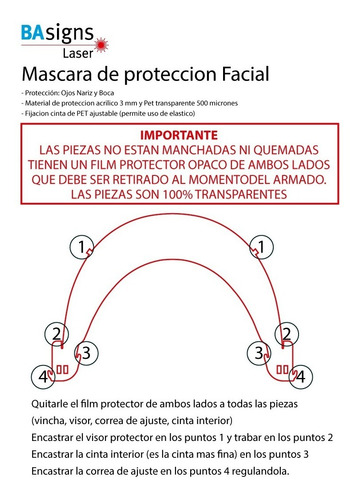 Mascara Protector Facial Reutilizable Pet 500 Micrones