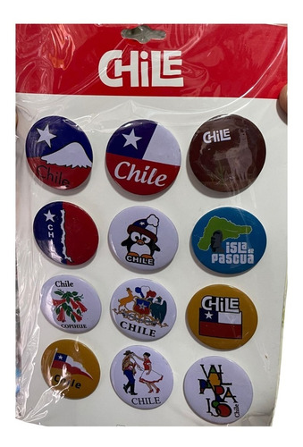 Piocha, Pin, Botón, Chile, 18 Septiembre Fiestas Patrias 24u