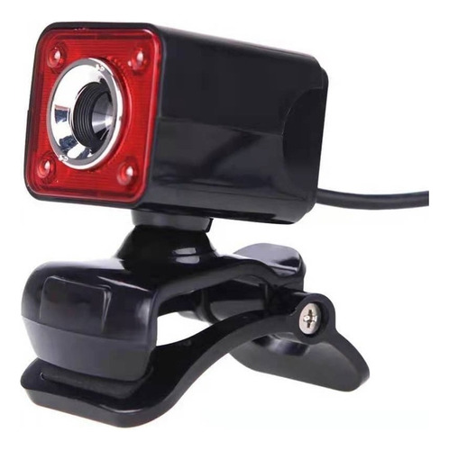 Camara Webcam Hd Con 4 Luces Led Micrófono Videoconferencia