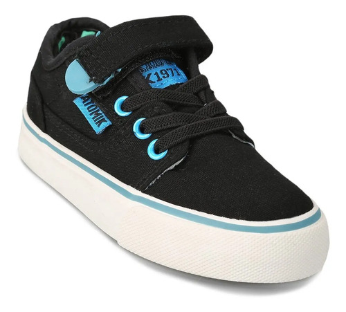 Zapatilla Nene Skate Lona Atomik Velcro Tokio Negro/azul | Envío gratis